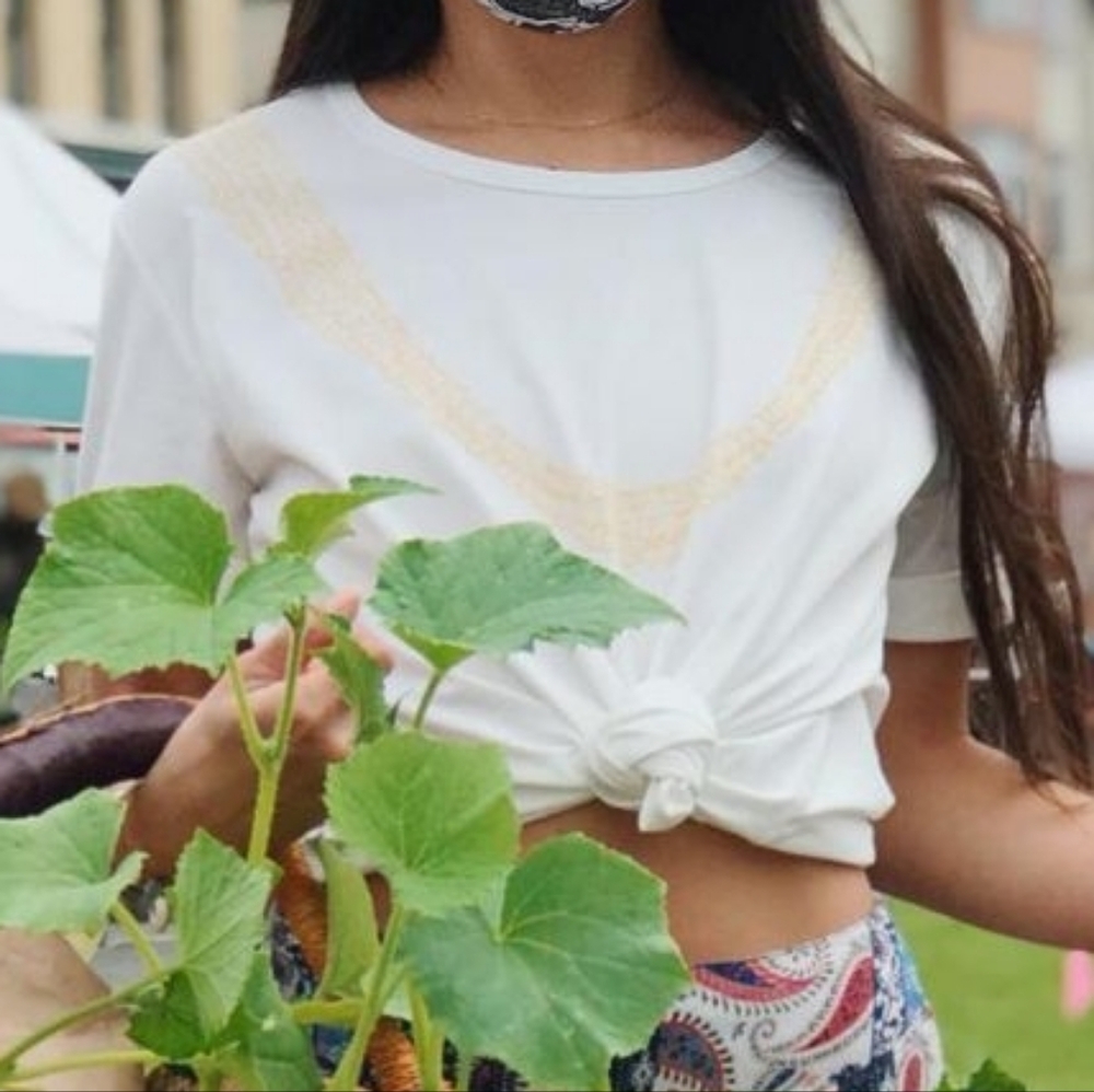 Mahina Made Lei Pikake 3 Strand Off White Tee T-Shirt Yellow Medium MahinaMade - Picture 7 of 15